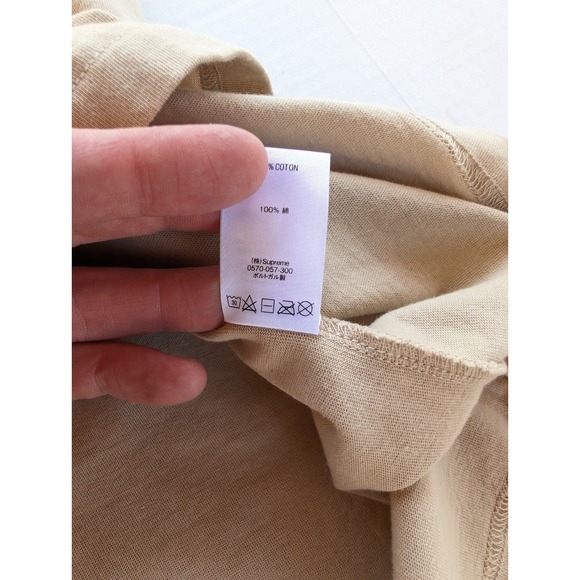 Supreme Shirt Mens Large Old English Script Studded Embellished Rhinestone Tan - Picture 9 of 10